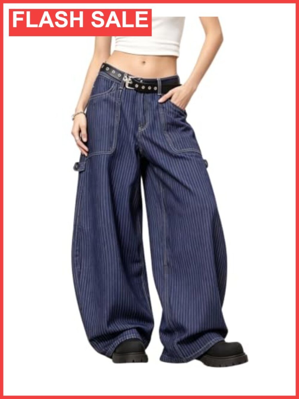 Women's Baggy Barrel Jeans High Waisted Wide Leg Denim Pants